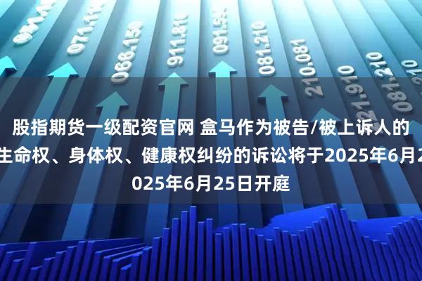 股指期货一级配资官网 盒马作为被告/被上诉人的1起涉及生命权、身体权、健康权纠纷的诉讼将于2025年6月25日开庭